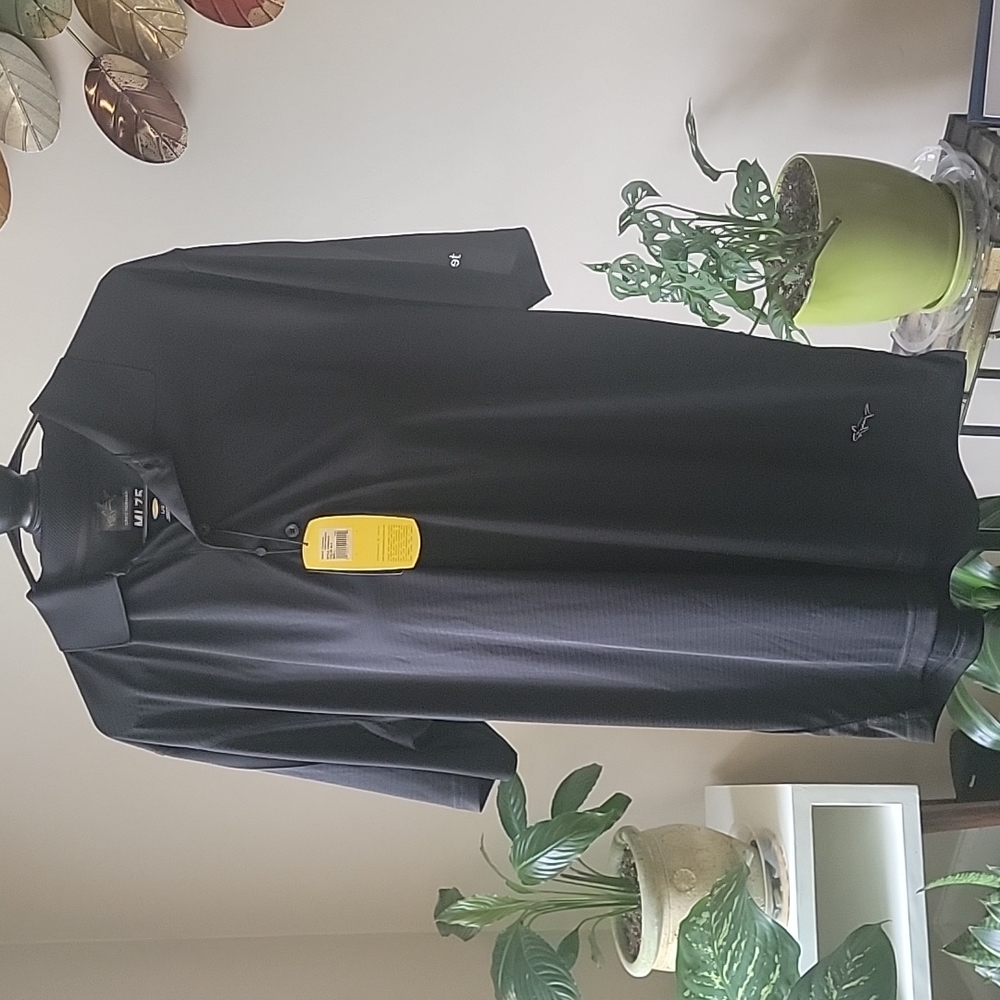 Greg Norman Shirt Men's Size L Black Polo Short Sleeve ML75